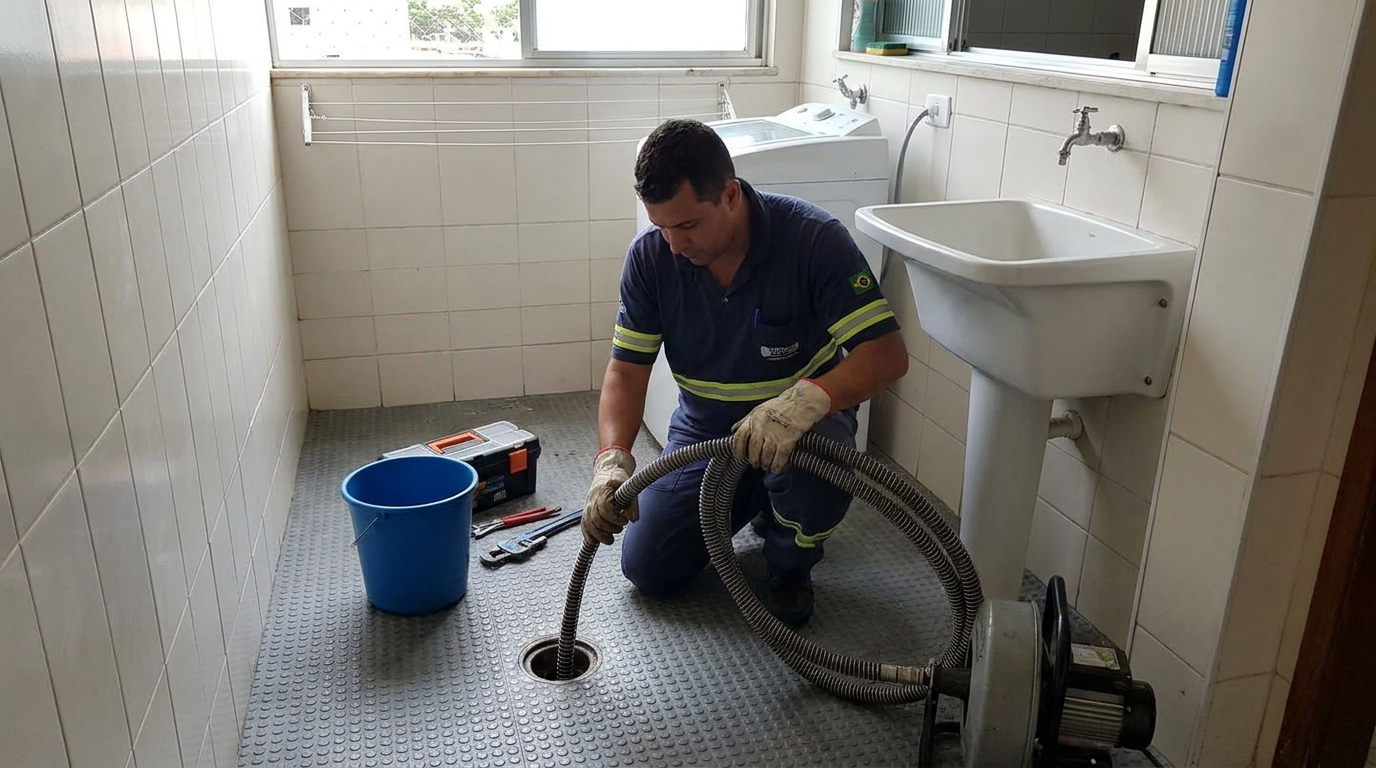 Desobstrução na Cozinha na Vila Roberta, São Bernardo do Campo‑SP
